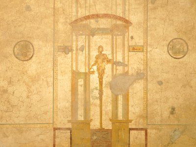 Fresco met kariatide, uit Huis van de Geliefden, Pompeii, Campania, Romeinse beschaving door Roman Roman