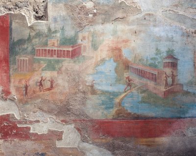 Fresco van fontein-nymphaeum van Huis van de Kleine Fontein, Pompeii (UNESCO Werelderfgoed) door Roman Roman