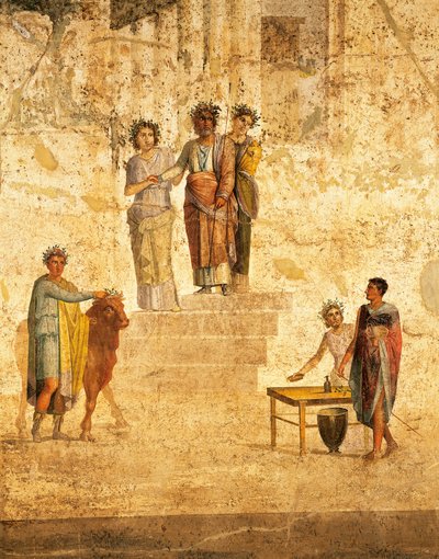 Fresco met Jason en Pelias uit Pompeii door Roman Roman