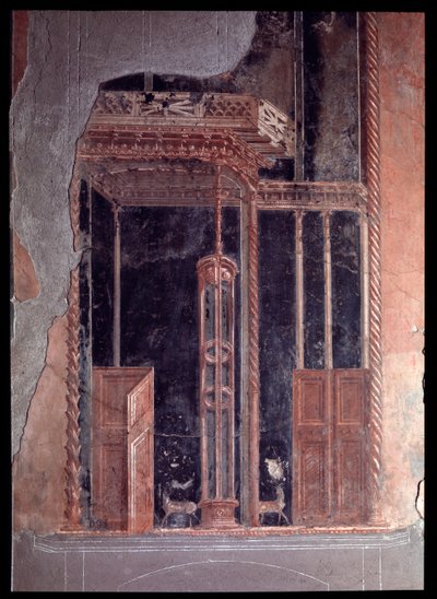 Fresco van triclinium van casa dei cervi, 5e eeuw v.Chr.-1e eeuw n.Chr. door Roman Roman