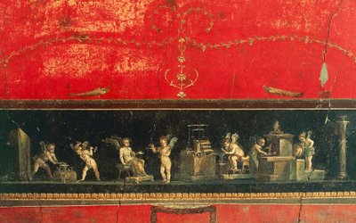 Fries met cupido, Huis van Vettii, Pompeii (UNESCO Werelderfgoedlijst) door Roman Roman