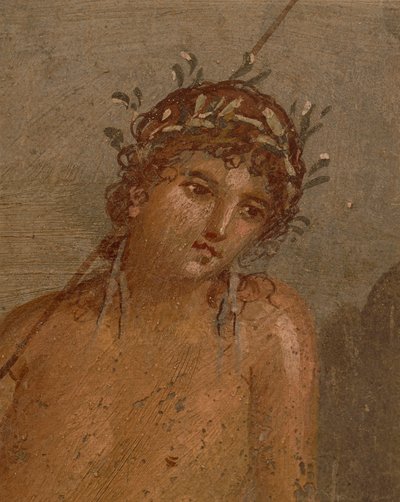Italië, Regio Campania, Provincie Napels, Pompeii, Huis van Marco Lucrezio Frontone Fresco met Narcissus bij vijver door Roman Roman