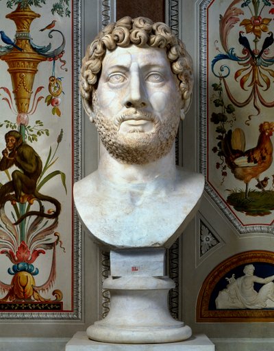 Marmeren buste van keizer Hadrianus door Roman Roman