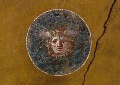 Medaillon met Gorgonenhoofd, rechtervleugel in Huis van Vettii, Pompeii (UNESCO Werelderfgoedlijst) door Roman Roman