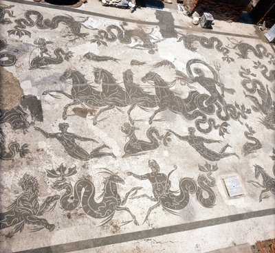 Ostia Antica: mozaïek van de Thermen van Neptunus door Roman Roman