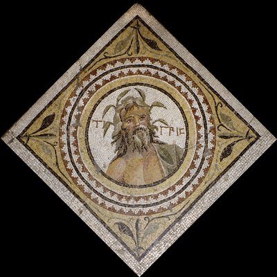 Personificatie van de rivier de Tigris, laat 2e/3e eeuw AD door Roman Roman