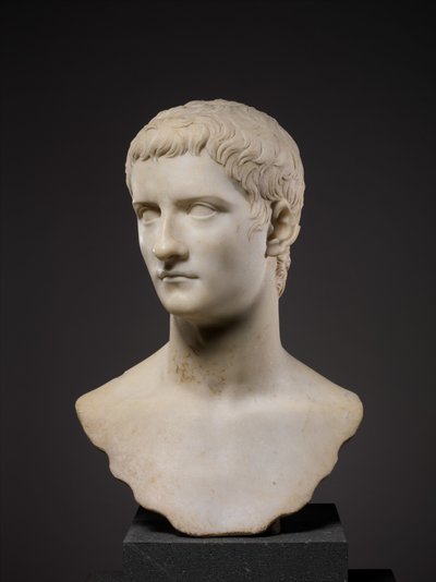 Portretbuste van keizer Gaius, bekend als Caligula, 37-41 n.Chr. (marmer) door Roman Roman