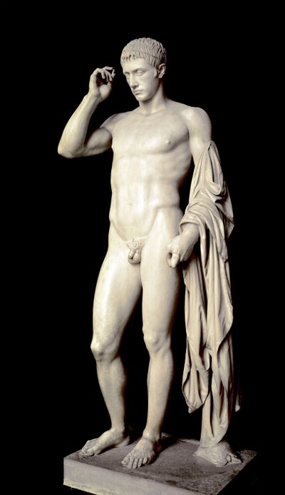 Romeinse kunst: marmeren sculptuur van Marcus Claudius Marcellus (42-23 v.Chr.), neef van Augustus, Gemaakt door Cleomenes l