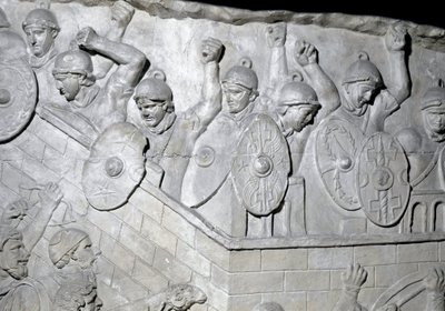 Romeinse kunst: Romeinse soldaten in verdediging van een vesting door Roman Roman