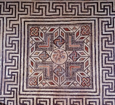 Romeinse kunst: mozaïek met geometrische figuren door Roman Roman