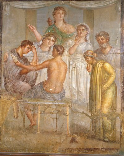 Romeinse beschaving. Admetus en Alcestis, fresco uit de Basiliek van Ercolano door Roman Roman