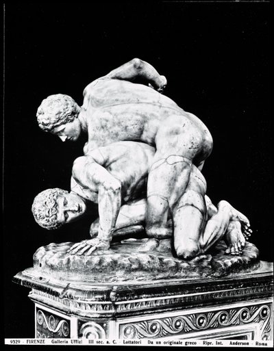De Worstelaars, naar een Grieks origineel uit de 3e eeuw voor Christus (marmer) door Roman Roman