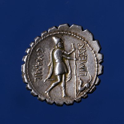 Ulysses herkend door zijn hond Argo. Romeinse zilveren munt, 83 v.Chr. door Roman Roman