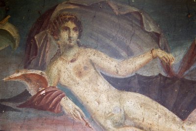 Venus in schelp, detail van fresco in peristylium, Huis van Venus in de Schelp, Pompeii (UNESCO Werelderfgoedlijst) door Roman Roman