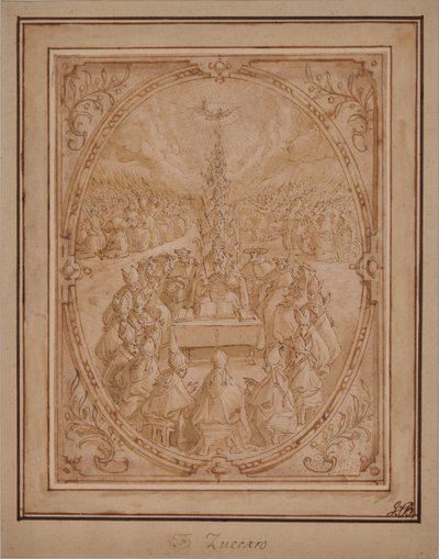 Een Allegorie van de Goddelijke Autoriteit van de Kerk door Roman School