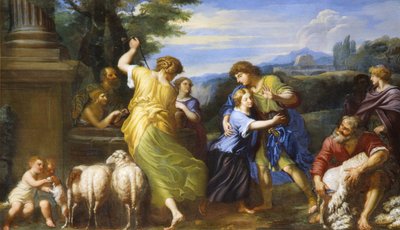 Jakob en Rachel bij de bron door Roman School