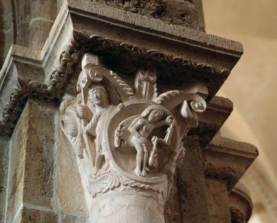 Weegschaal (gekerfde kapiteel) door Romanesque