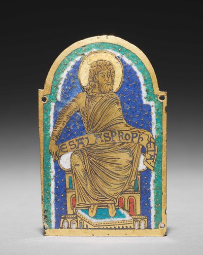 Plaquette: Zittende profeet van een reliekschrijn: Esais door Romanesque