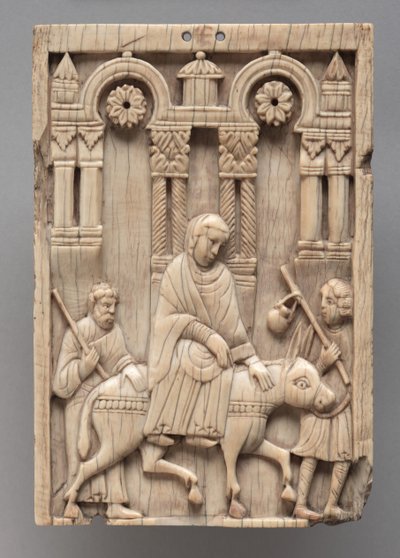 Plaquette: De Reis naar Bethlehem, ca. 1100-1120 door Romanesque