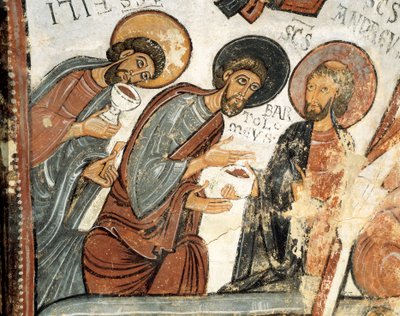 Romaans kunst: de apostelen Philip, Barthelemy en Andre door Romanesque