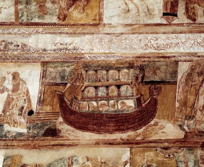 De ark van Noach (fresco van het plafond) door Romanesque
