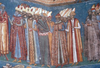 Turken, detail van Het Laatste Oordeel, 1547-50 door Romanian School