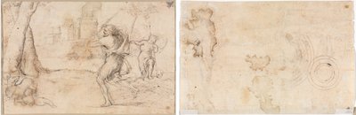 Romulus en Remus Gevonden door Faustulus (recto) Concentrische Cirkels (verso) door Romanino