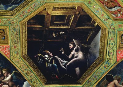 Kamer van Cupido en Psyche, Psyche die Cupido aanschouwt door Romano Giulio