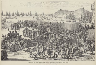 Aankomst van Willem van Oranje in Engeland, november 1688 door Romeyn de (after) Hooghe