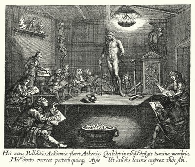 De Academie door Romeyn de (after) Hooghe