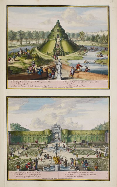 Het Park in Enghien, c.1685, illustratie uit 