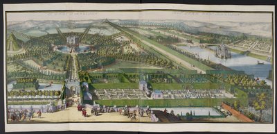 Het park in Enghien, c.1685, illustratie uit 