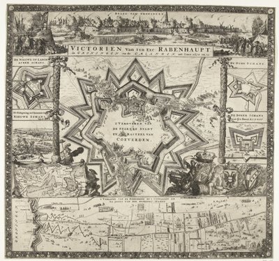 Overwinningen van Rabenhaupt in Groningen in de jaren 1672-1673 door Romeyn de Hooghe (attributed to)