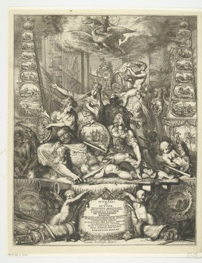Allegorie op de dood van Michiel de Ruyter, 1676 door Romeyn de Hooghe