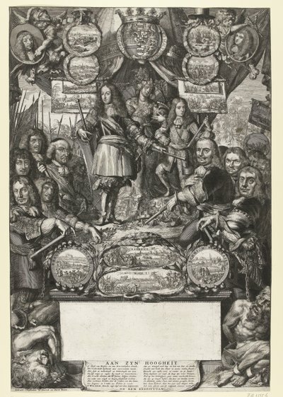 Allegorie op de overwinningen van Willem III in 1673 door Romeyn de Hooghe