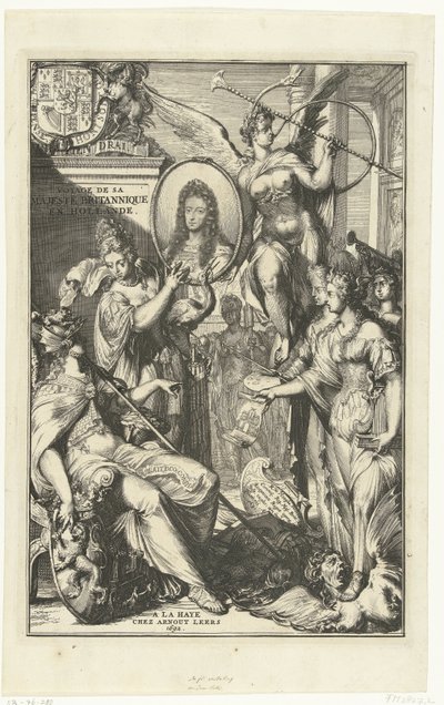 Allegorische frontispice met portret van Willem III door Romeyn de Hooghe