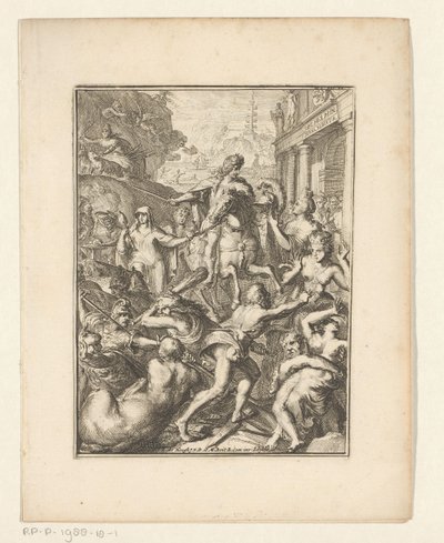Allegorische voorstelling van Willem III te paard door Romeyn de Hooghe