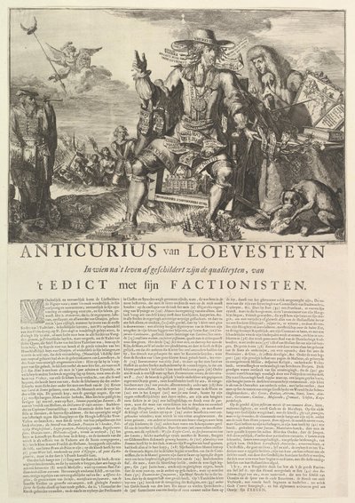 Anticurius van Loevesteyn door Romeyn de Hooghe