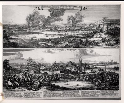 Nederlandse aanval op de rivier de Medway, 20 en 21 juni 1667, gegraveerd door Nicolas Visscher (1618-1709) door Romeyn de Hooghe