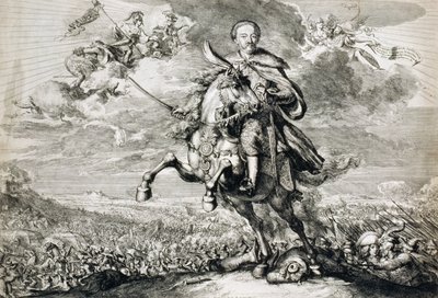 Verheerlijking van Jan Sobieski III (1629-96) bij de slag bij Chocim, 1674 door Romeyn de Hooghe