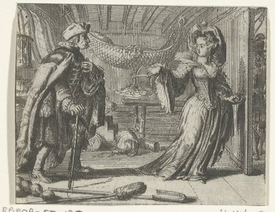 Illustratie voor Le calendrier des vieillards uit Contes et nouvelles van Fontaine door Romeyn de Hooghe