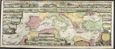 Kaart van de Middellandse Zee, uit 