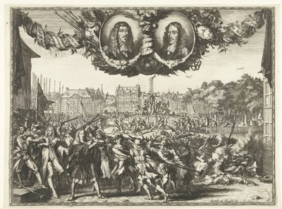 Moord op de gebroeders de Witt, 1672 door Romeyn de Hooghe