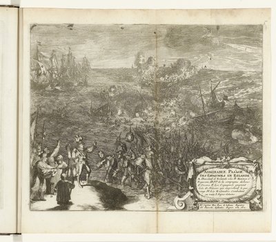 Nachtelijke tocht van de Spaanse soldaten naar Duiveland, 1575 door Romeyn de Hooghe