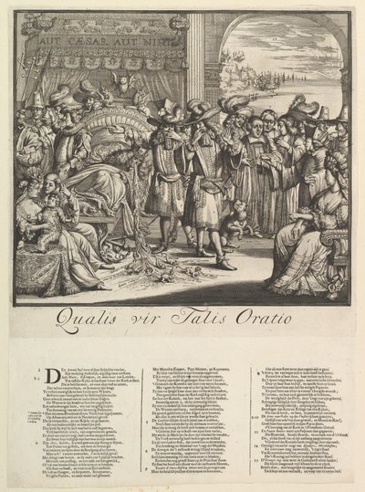 Qualis vir Talis Oratio door Romeyn de Hooghe