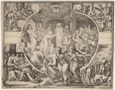 Opwekking van Lazarus met Scènes uit het Leven van Christus door Romeyn de Hooghe
