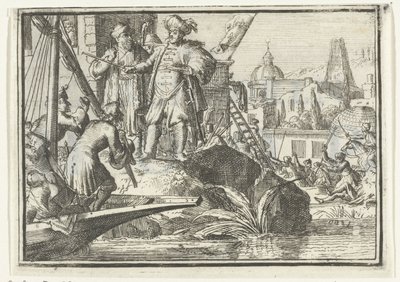 Titelblad voor het pamflet: De Geschooren Hoop, 1702 door Romeyn de Hooghe