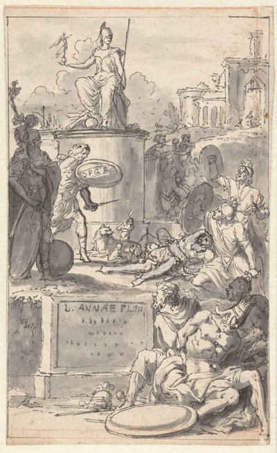 Toren van heggen in het park van Enghien door Romeyn de Hooghe