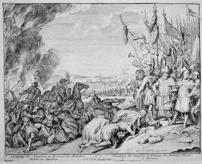 Wenen Print Cyclus, Hulde van de Hongaren, 1683 door Romeyn de Hooghe
