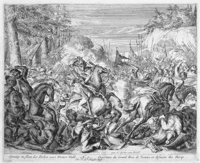 Wenen Prentencyclus, Poolse Cavalerie Begint de Slag in het Wenenbos, 1683 door Romeyn de Hooghe